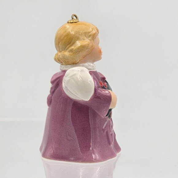 Hummel Goebel Angel Bell Ornament 1995 Purple Angel with Train 20th Ed w/Box - Picture 6 of 9